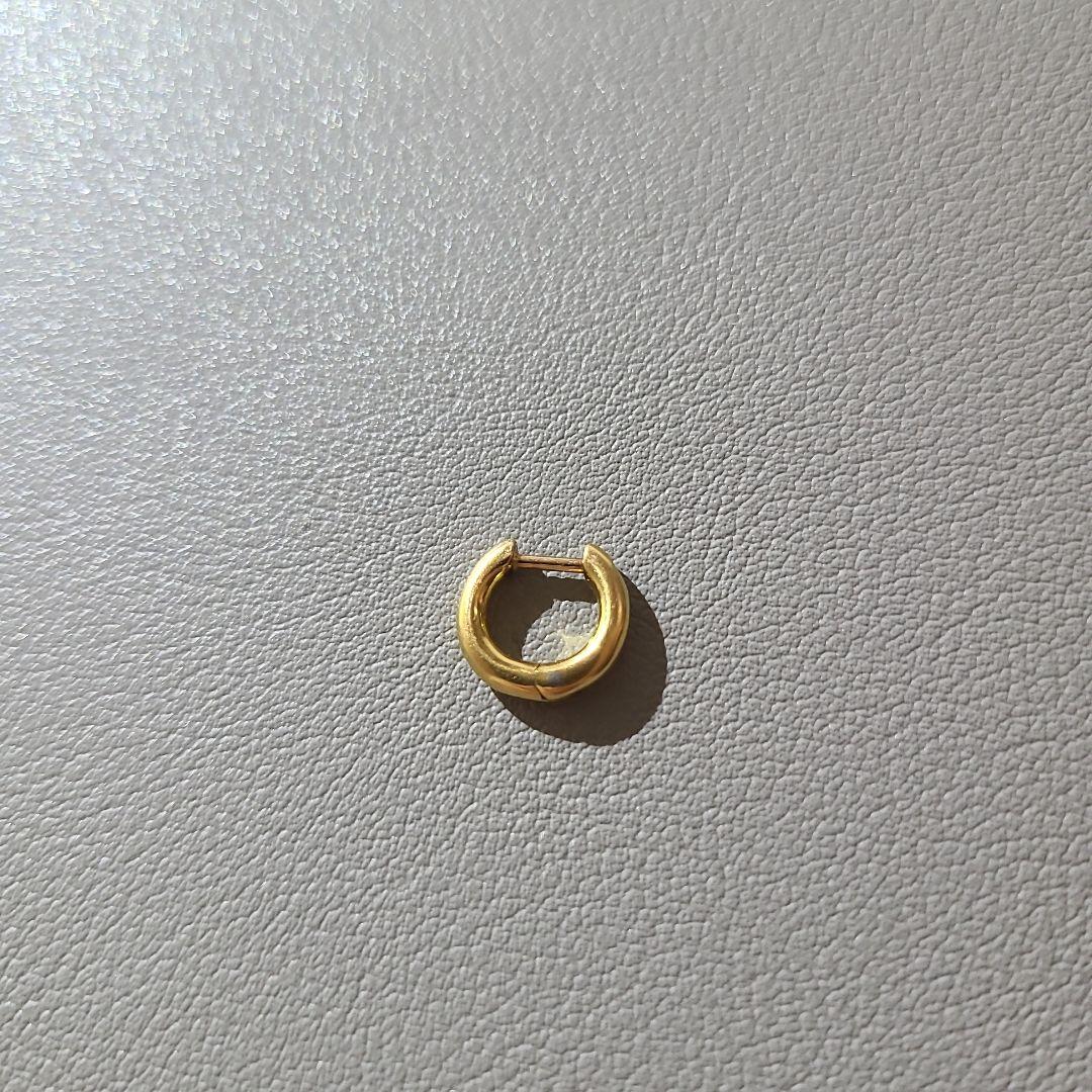 hum フープピアスK18【片耳のみ】 18金 フープピアス 1mm × 25mm 片耳 1個 ゴールド レディース メンズ