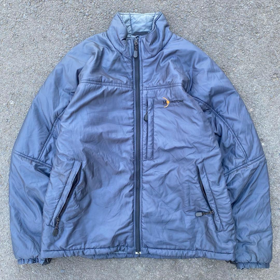 90s MOONSTONE ウルトラライトダウン パフジャケット ネイビー 中綿 MOON STONE - 90s MOONSTONE ムーンストーン ダウンジャケット