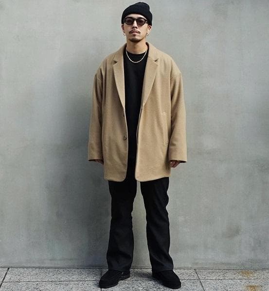 最終価格 定価70400 COOTIE ウールモッサチェスターコート ベージュL