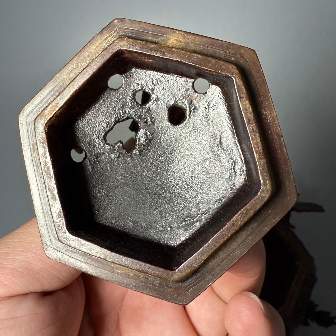 二上常太郎 元威作 蝋型鋳銅 細密細工 鳳凰耳牡丹