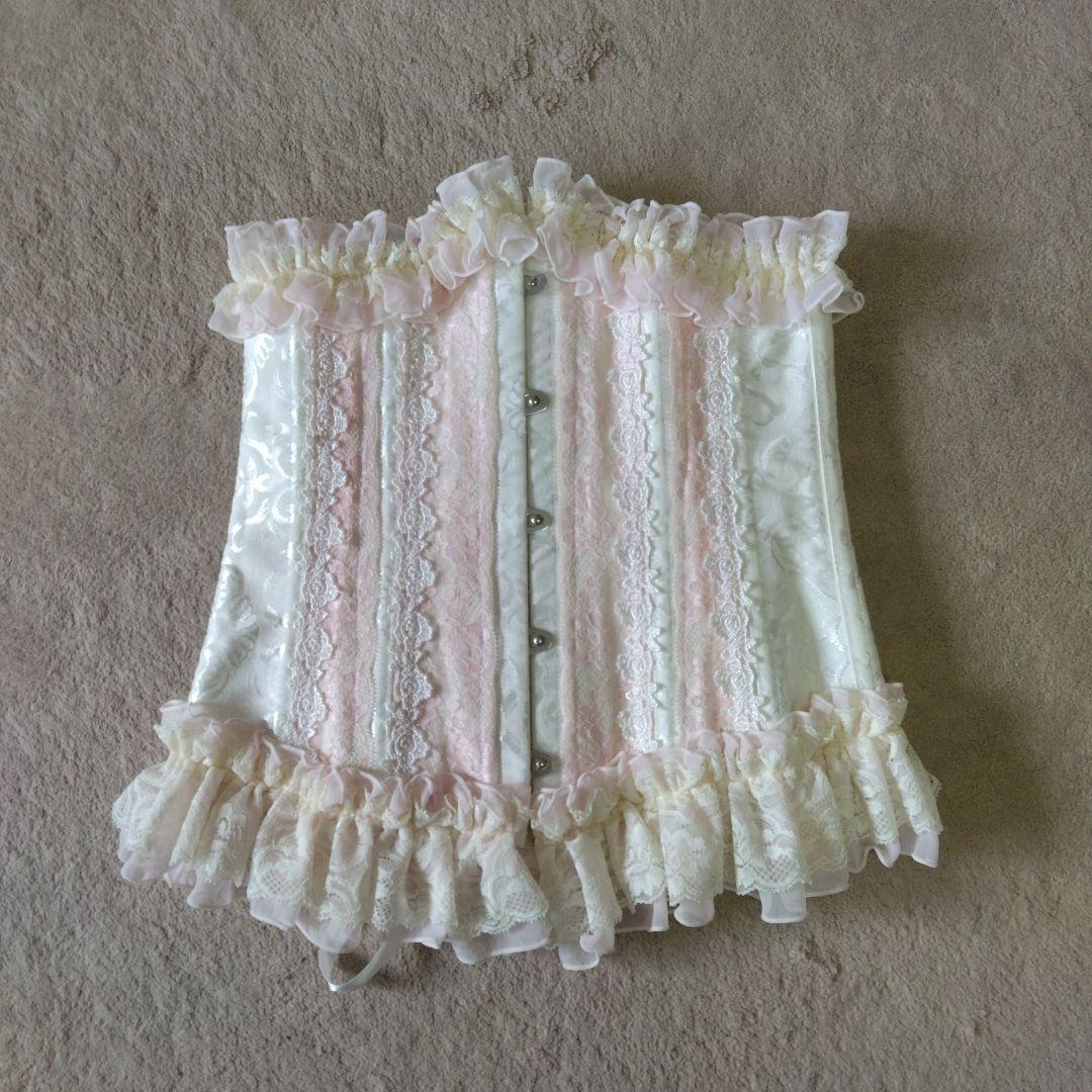 MR corset ホワイト ピンク コルセット S コルセット | Kimberly (キンバリー)|Enchanted corset by Pinup Closet