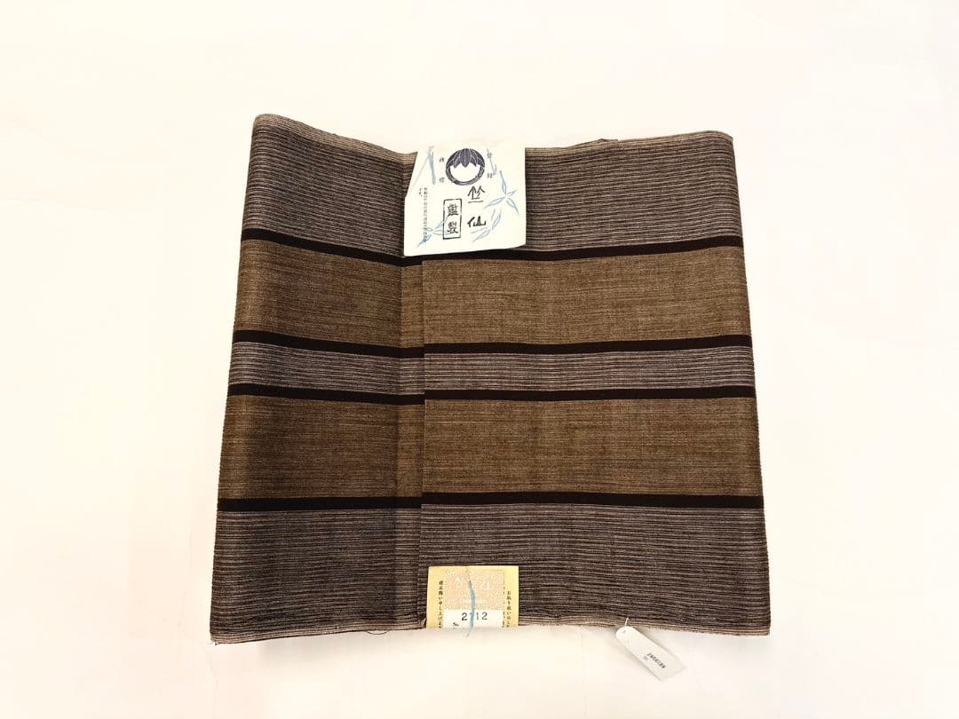 ❗️レア品❗️竺仙　綿１００％　綿しじら織り　蔵出し品　太縞　女浴衣反物　平畳み オンライン で 販売ファッション - ❗️レア品❗️竺仙 綿100％ 綿