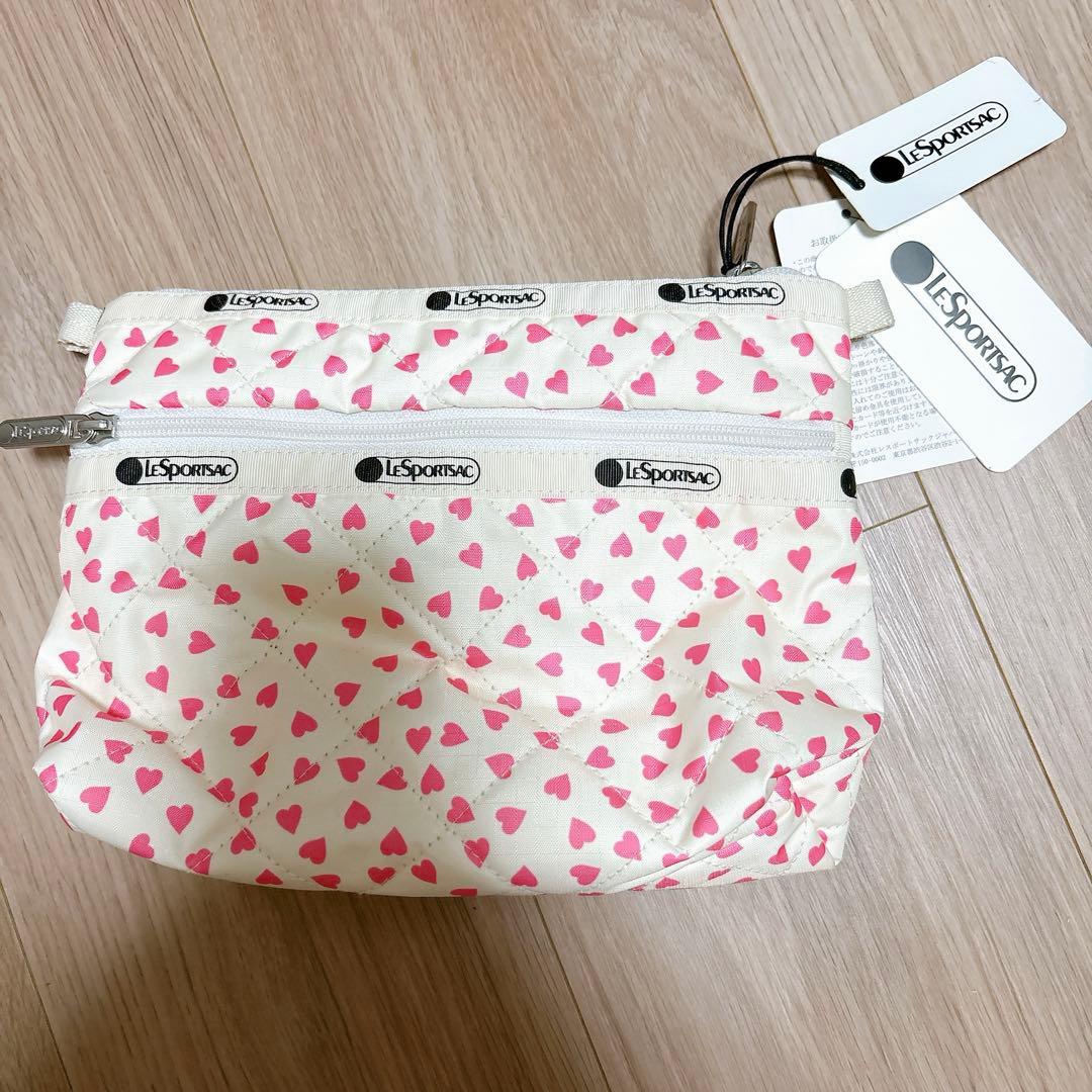レスポートサック×神崎恵 コラボ コスメポーチコーラルキルトハート