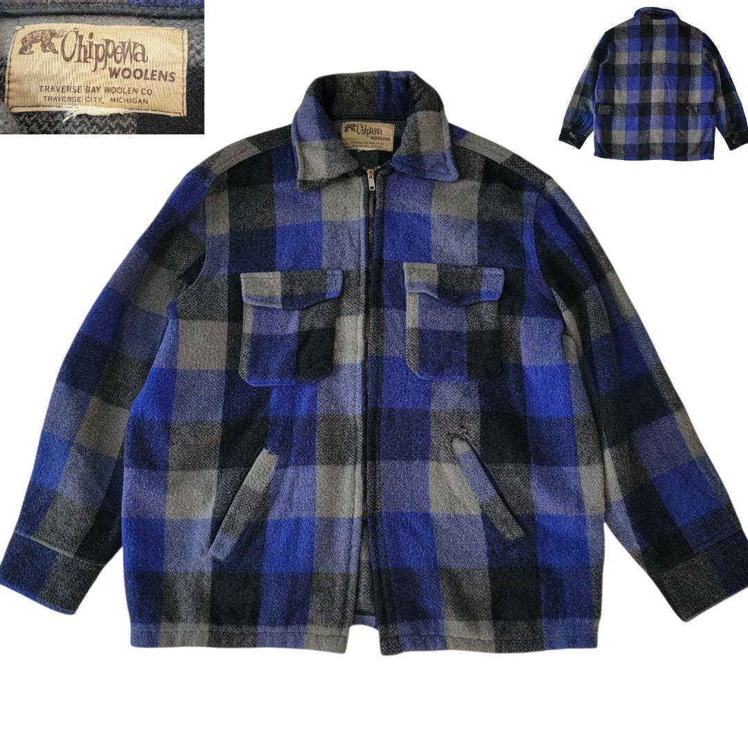 60S CHIPPEWA WOOLENS ブロックチェック スポーツジャケット - メルカリ