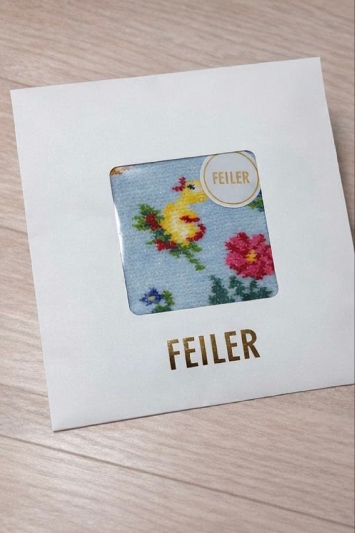 新品未使用 FEILER フェイラー ハイジ ハンカチ 水色 ラッピング付き