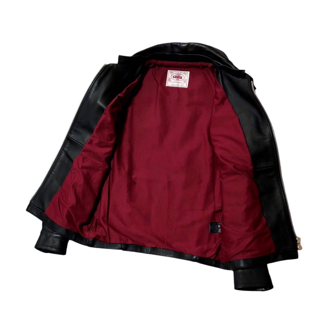 ◇美品◇JAMES GROSE◇ライダースジャケット◇襟ボア脱着可◇英国製