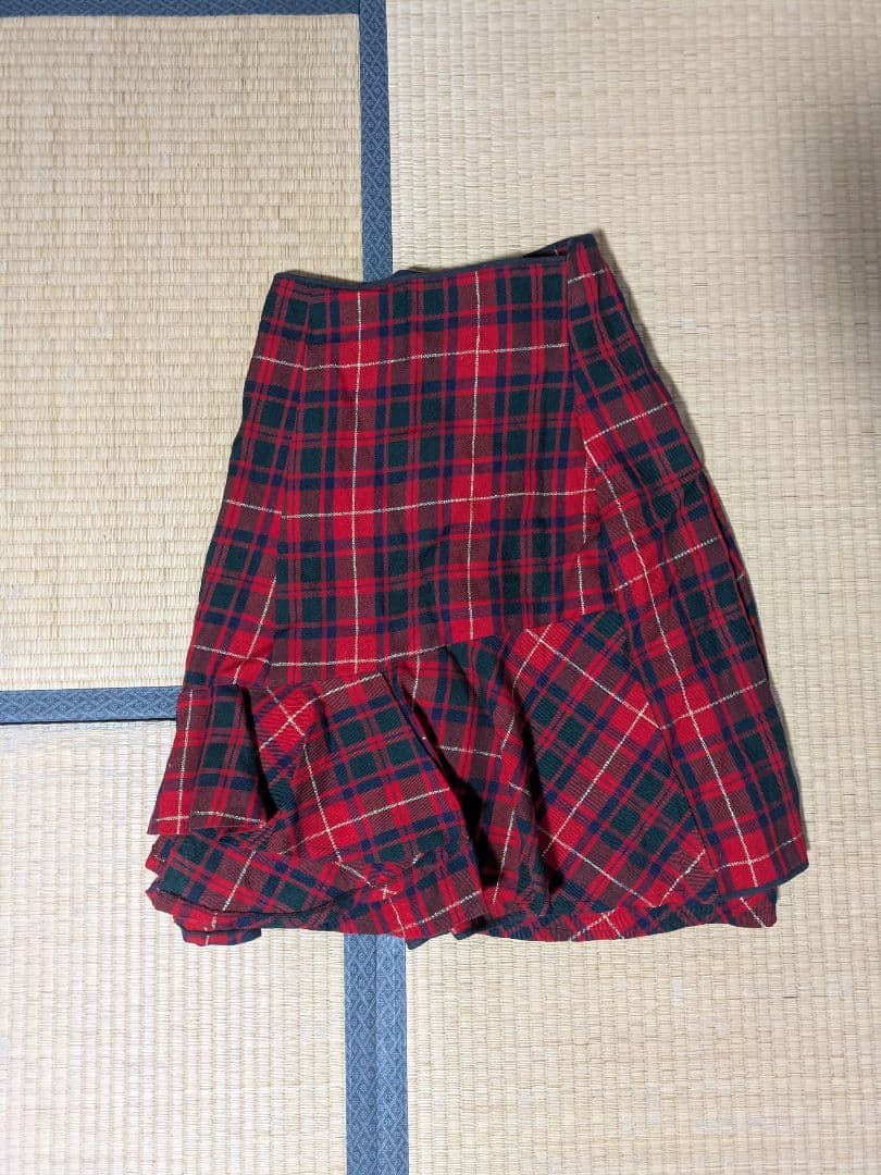 コムデギャルソン　チェックスカート　赤 コムデギャルソンガールCOMME des GARCONS GIRL ウールタータン