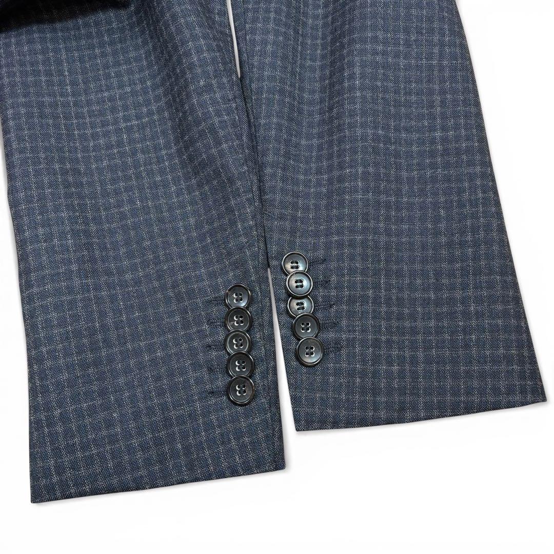 極美品 ヒューゴボス TAILORED セットアップ スーツ 背抜き サイズ48