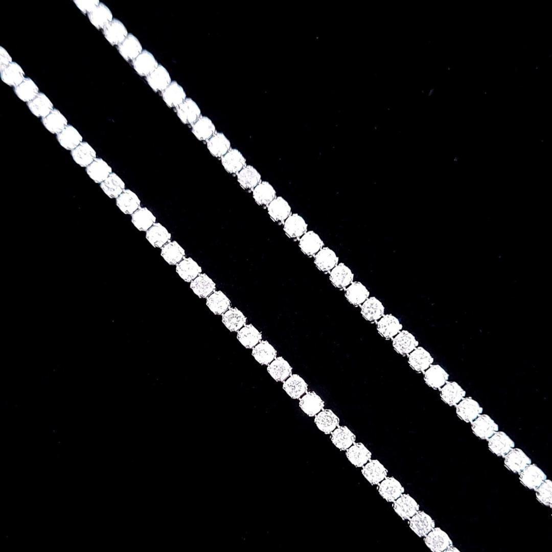 白系 1.6ct　ダイヤモンド K14 WG テニスブレスレット