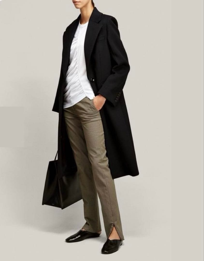 未使用JOSEPH◆カシミヤ混シングルコート36黒14万 美ライン定番品 サンキョウショウカイ 三京商会 カシミヤコート 100% レディース