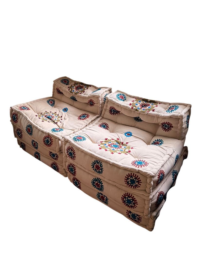 Y*様 【美品】アデペシュ ブロックマルチソファ 2人掛けコンプリート品 送料無料】ブロック マルチ ソファ コーナー ノス ブルー - a.depeche