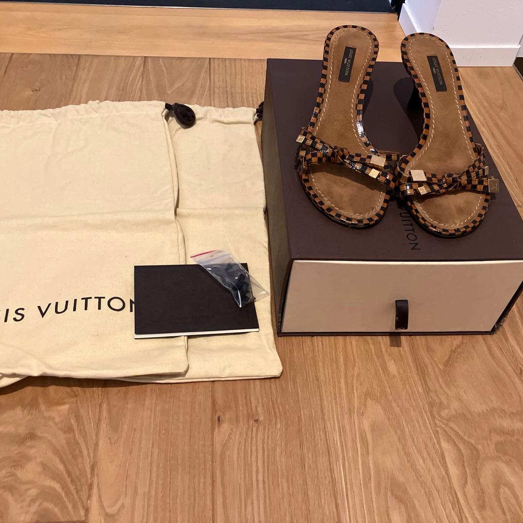 ベヤ♡ルイヴィトン ダミエ ヒール サンダル ミュール 35 1/2 夏の定番ウェッジソール♪】ルイヴィトン サンダル 厚底 (Louis