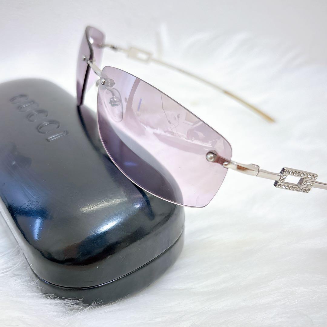 美品✨グッチ　サングラス　ラインストーン　ケース付き　リムレス　ラインストーン GUCCI グッチ サングラス GG1780/STRASS リムレス ケース付き GUCCI
