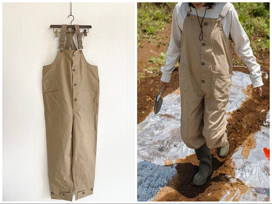 未使用タグ付 KEIMEN カイメン つなぎ オーバーオール M ベージュ お洒落だけでは終わらせない街⇔畑オーバーオール｜雑誌Begin(ビギン