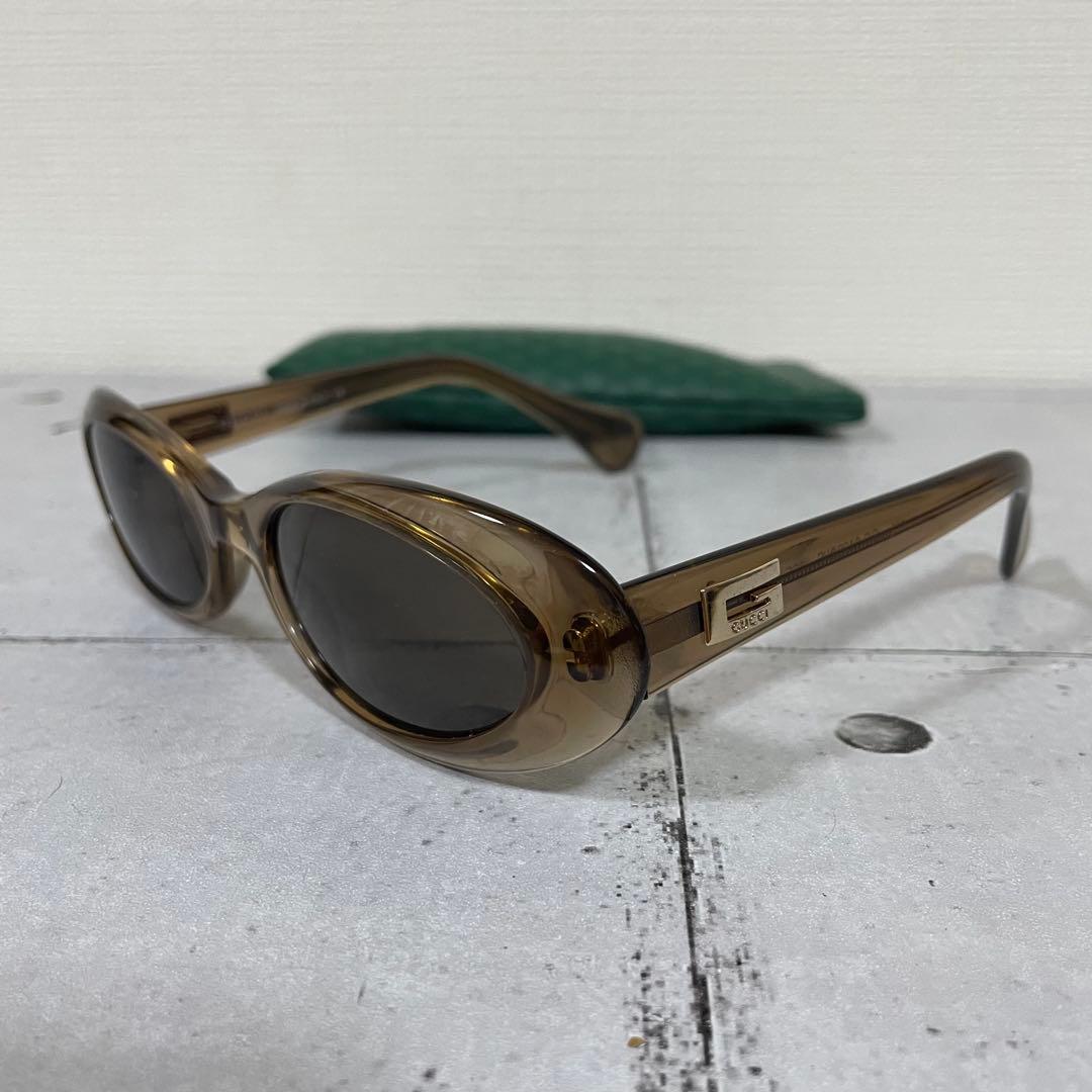 グッチ　Gロゴ　ヴィンテージ　サングラス　オーバル フルリム　クリアブラウン GUCCI - 《GUCCI/グッチ》 オーバル サングラス GG2400/N/S セル