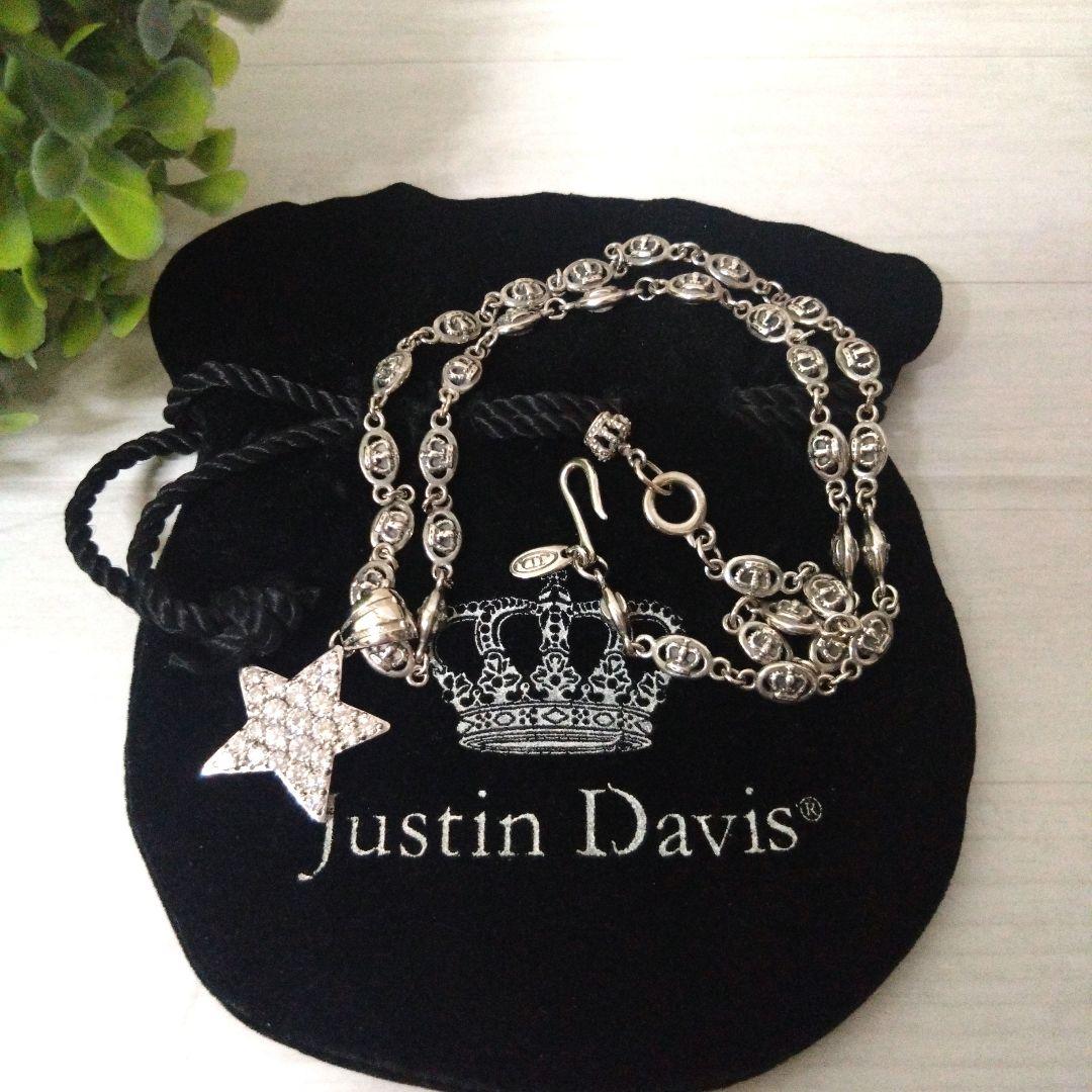 ジャスティンデービス　 STAR クリスタルペンダント　ネックレス　王冠チェーン ジャスティンデービス STAR クリスタルペンダント ネックレス 王冠