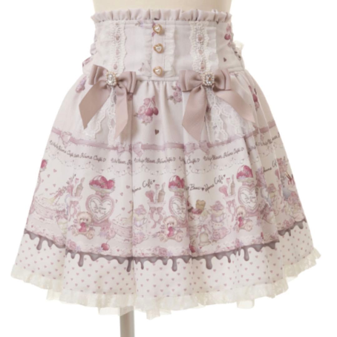 LIZLISA Whip Bear Home Cafe柄 スカパン ホワイト - メルカリ