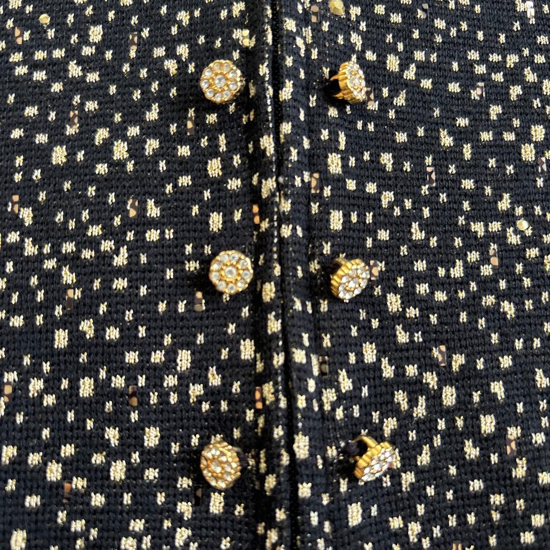 今2 ST.JOHN セントジョン テーラードジャケット ブラック ゴールド S