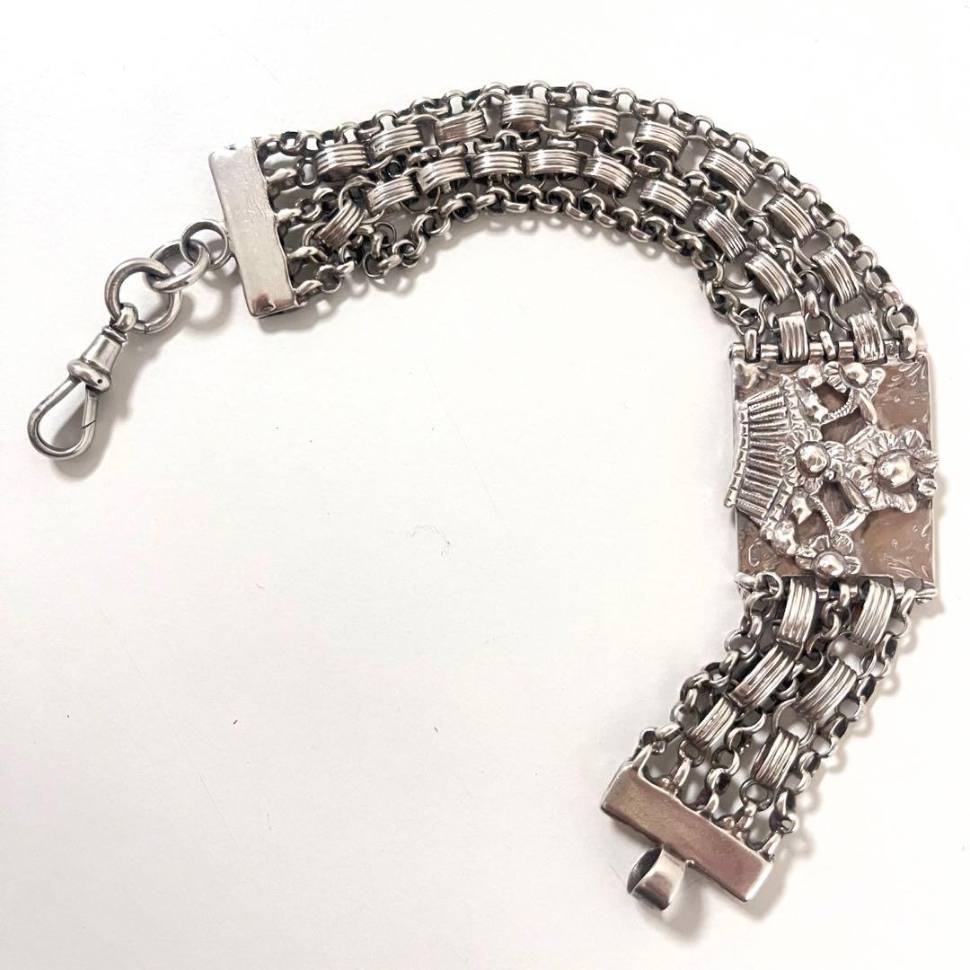 英国 イギリス ヴィンテージ 5連 チェーン ブレスレット シルバー 925 英国 イギリス ヴィンテージ 5連 チェーン ブレスレット シルバー 925