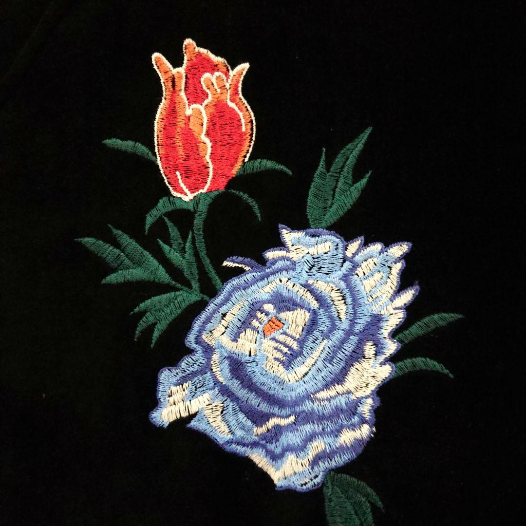 希少/美品】HOSHIHIME 星姫 鳳凰&薔薇オール刺繍中綿ベロアスカジャン