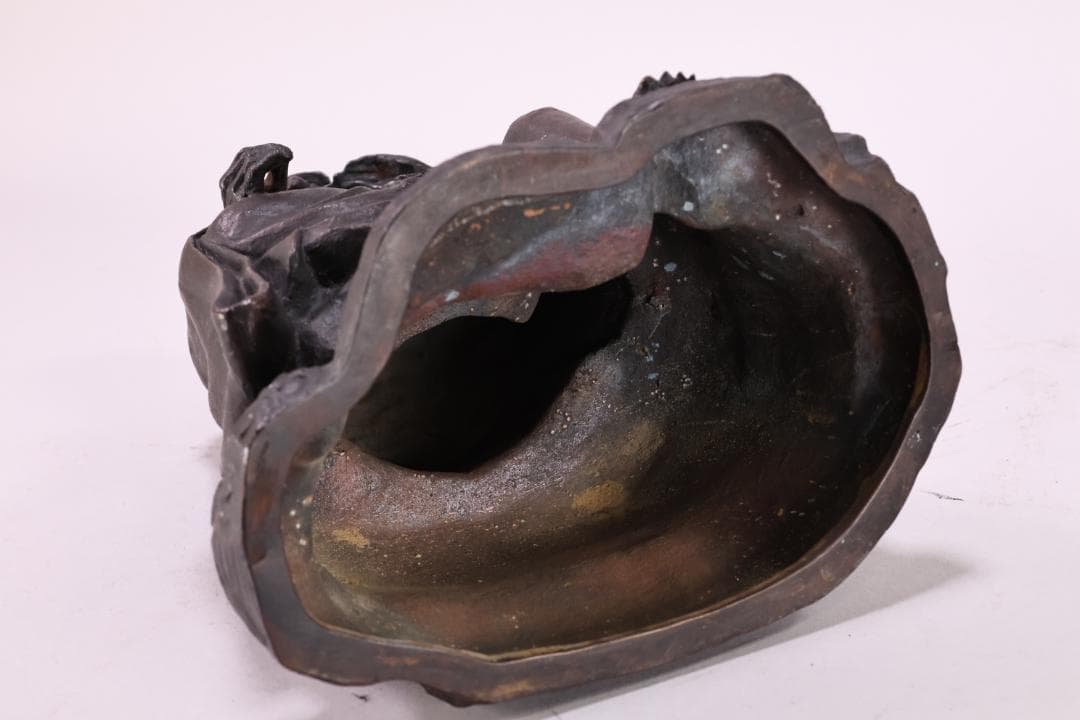 momo様専用 金工 幸山 造 花押 「 鋳銅製 神農像 」 置物高2 BK65