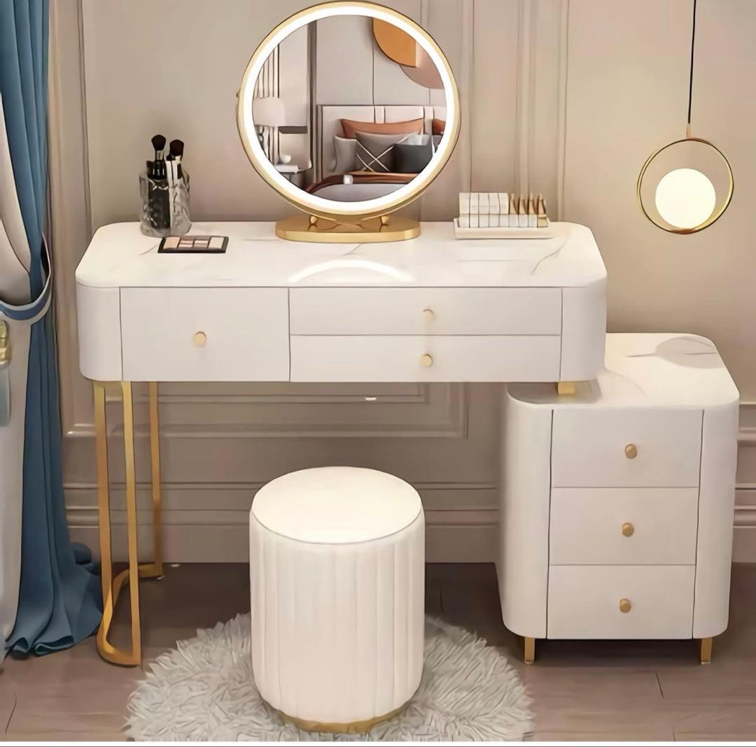 2/15まで【セット】モダンホワイトドレッサー・鏡台 ドレッサー付きスタンドミラー DOROTHY(ドロシー) | 家具・インテリア