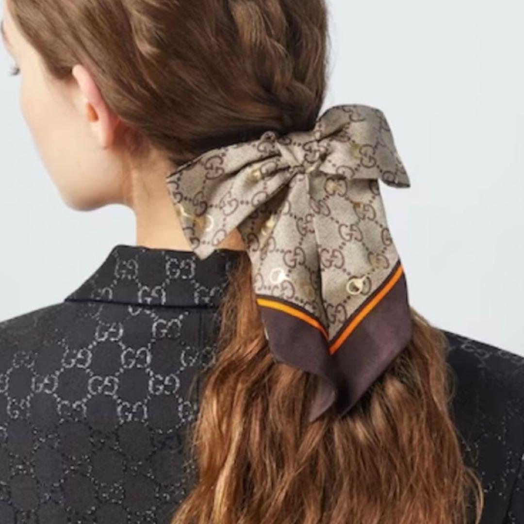 よっちさん専用』GUCCI GGパターン リボン シュシュ ホースビット