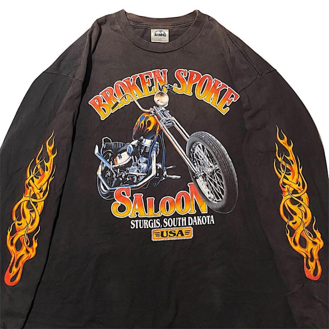 ビンテージ ハーレーダビッドソン ファイヤーパターン ロンT長袖T