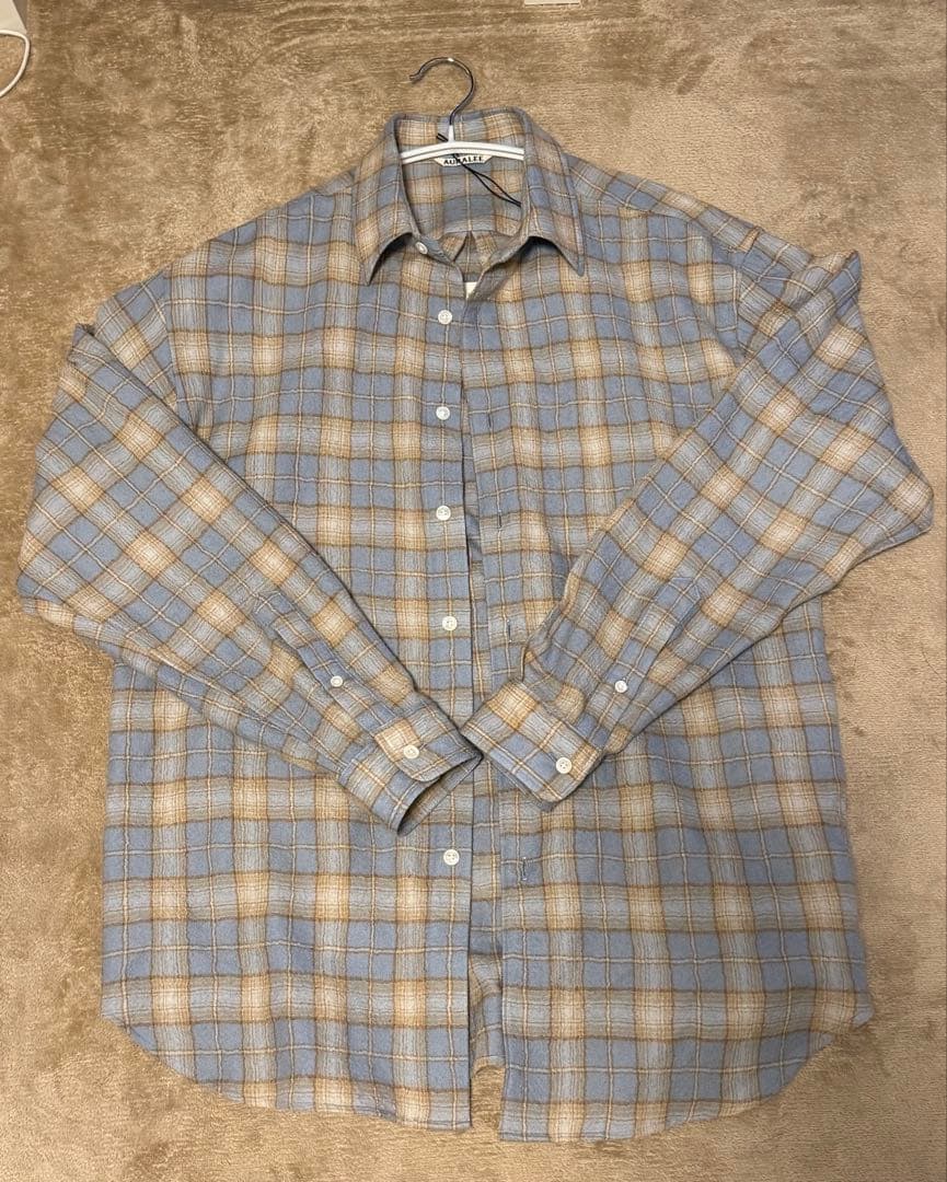 AURALEE AIRY WOOL CHECK SHIRT 25AW サイズ4 - メルカリ