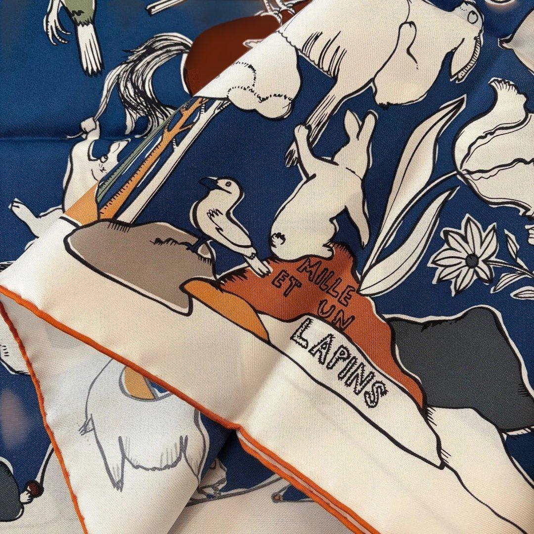 HERMES エルメス　カレ９０　《千と一のウサギ》