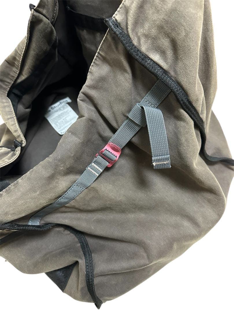 Acne studios グレー ワックスキャンバス トートバッグ