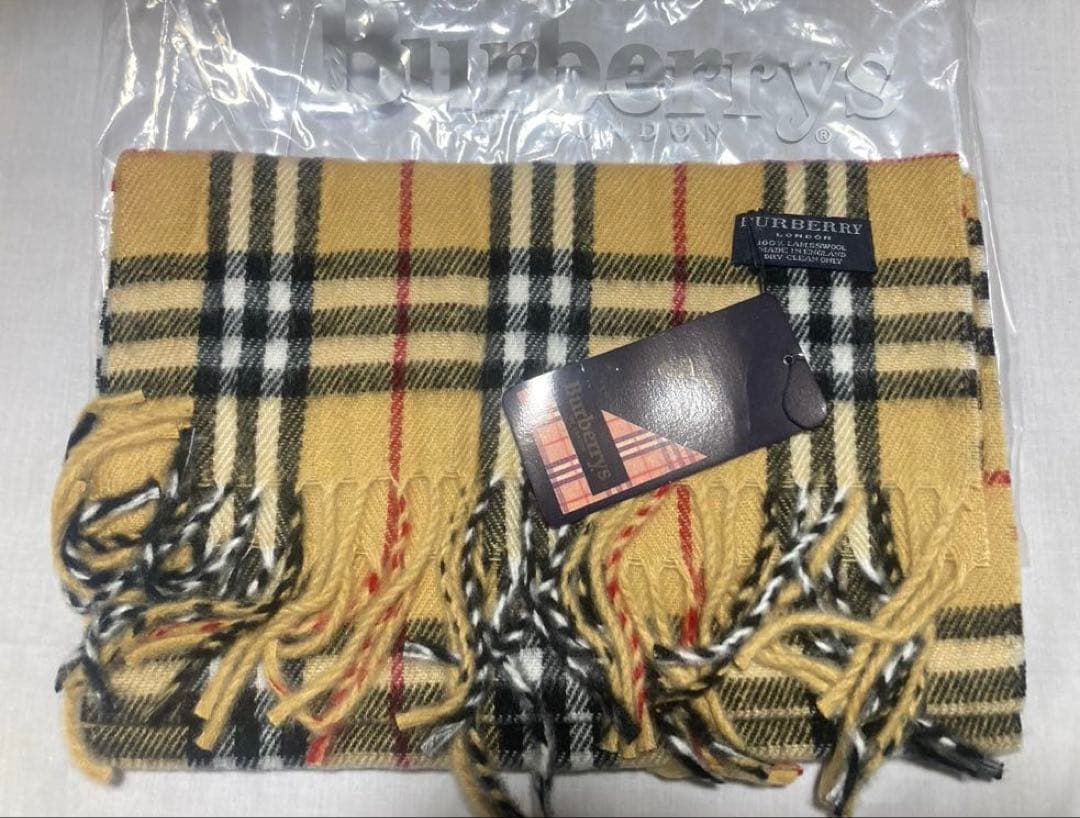 英国製！　BURBERRY ラムウールマフラー ノバチェック　未使用 美品✨バーバリー マフラー ノバチェック 英国製 ラムウール - メルカリ