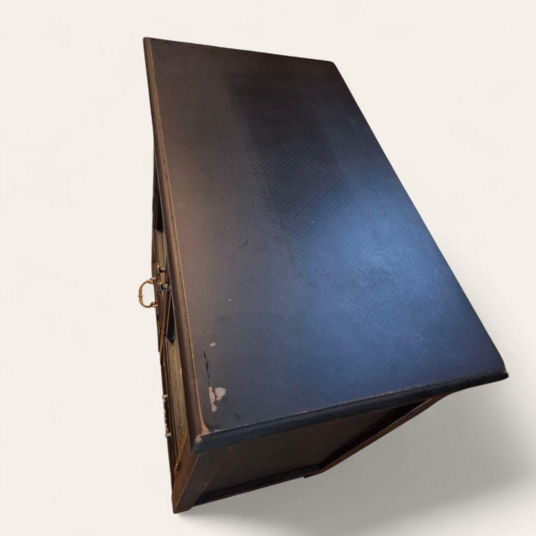 アンティーク調 ブラック ガラスキャビネット 飾り棚 シャビーシック