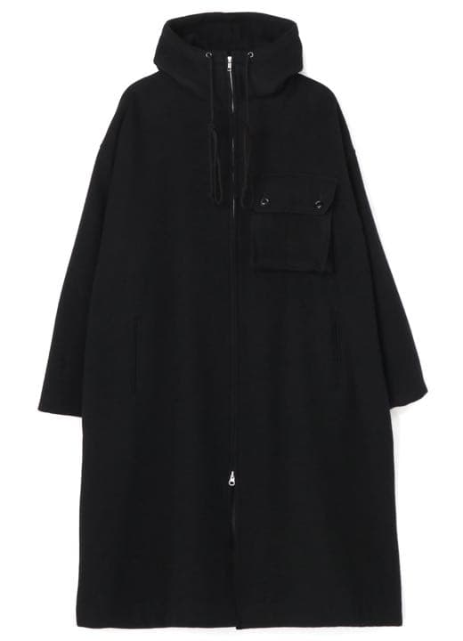 y's WOOL MOSSER HOODED COAT DRESS ワイズ - メルカリ