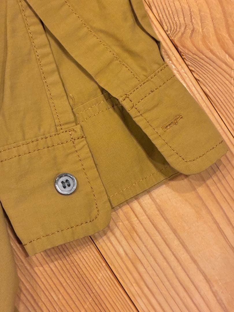 美品 アンドワンダー and wander ノーカラー シャツ キャメル 3 - メルカリ