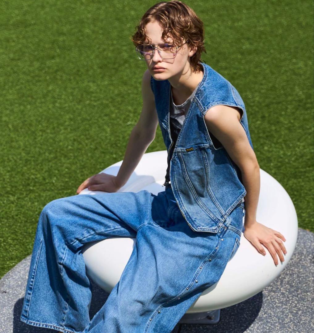 wrangler×Maison Specialコラボデニム36 Wrangler×MAISON SPECIAL】Collaboration Flower Embroidery Denim Pants