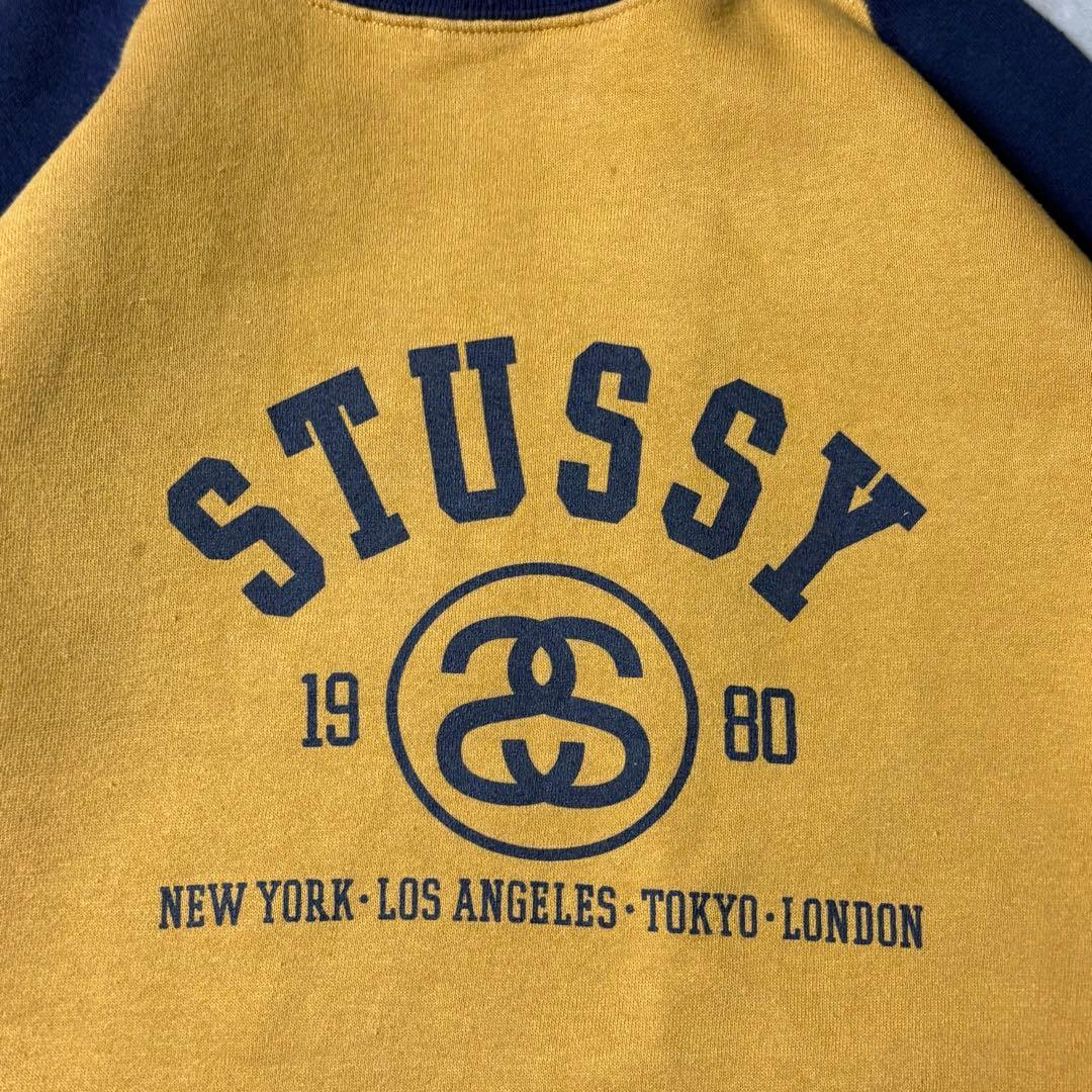 90s Old STUSSY 紺タグ ツートーン ラグランスウェット Mサイズ - メルカリ