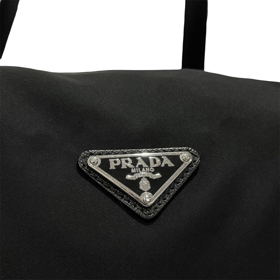 極美品‼️プラダ ミニボストンバッグ 三角ロゴ ナイロン ブラック