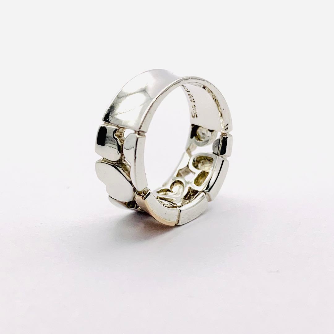 スタージュエリー ハート リング コンビ ピンクゴールド K18 シルバー