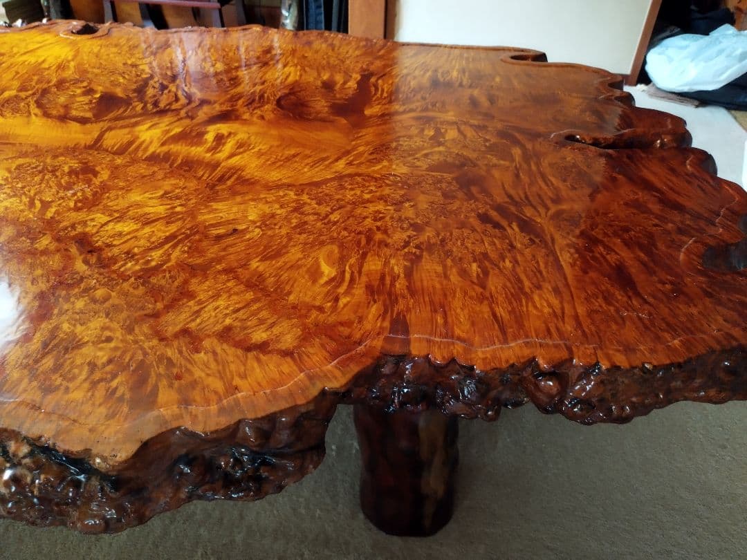 青木様専用】 天然木座卓（光沢仕上げ）一枚板