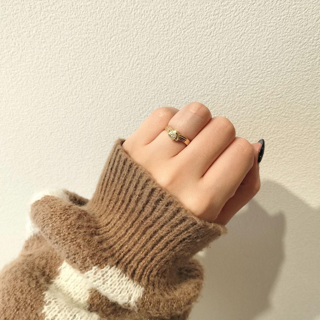 タイムセール♡K18 ダイヤモンド リング 0.07ct 11.5号 レディース