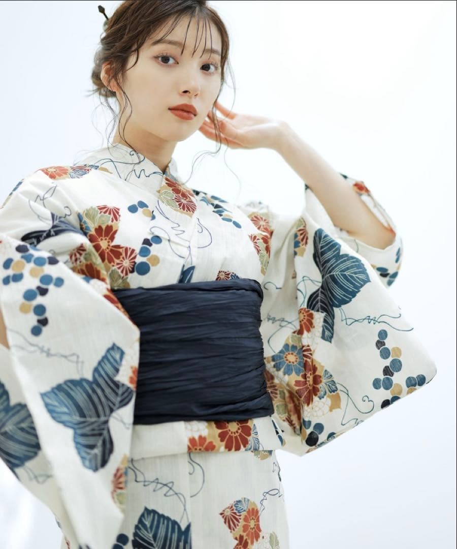 週末値下げ　1人で着られる浴衣5点セット