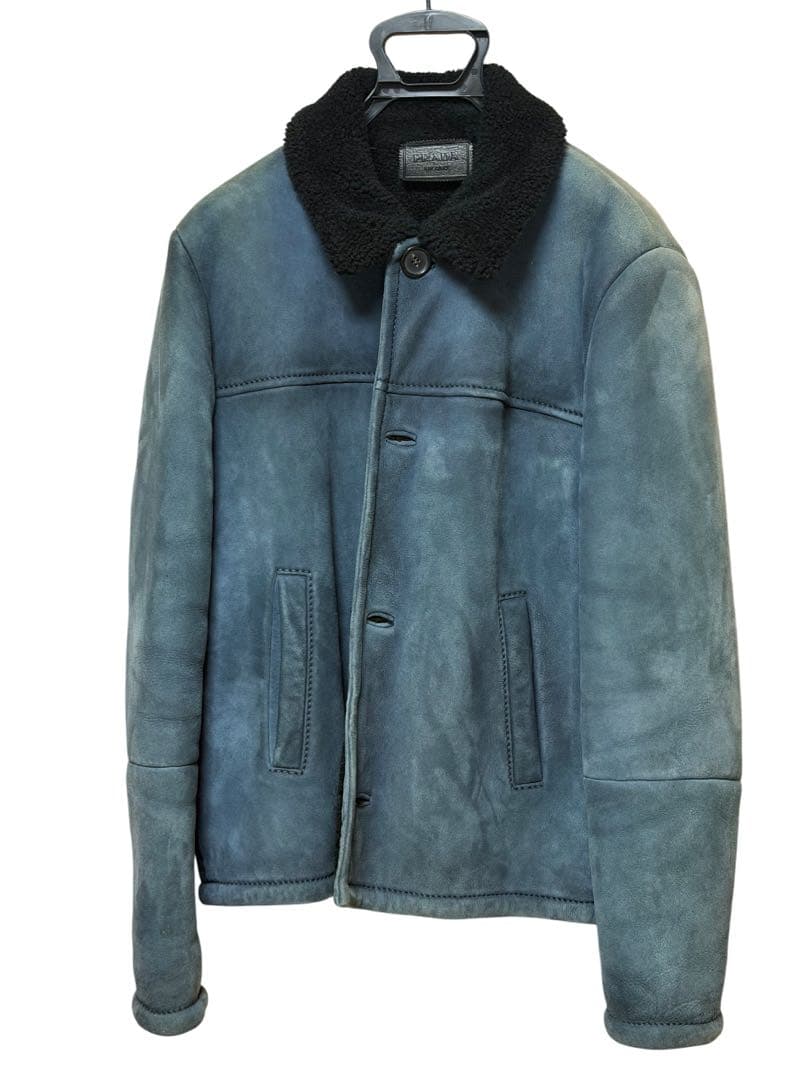 f*r様 PRADA レザー ムートンジャケット 50 Prada Sports レザームートン ファージャケット 2000's 50 羊革 レザー