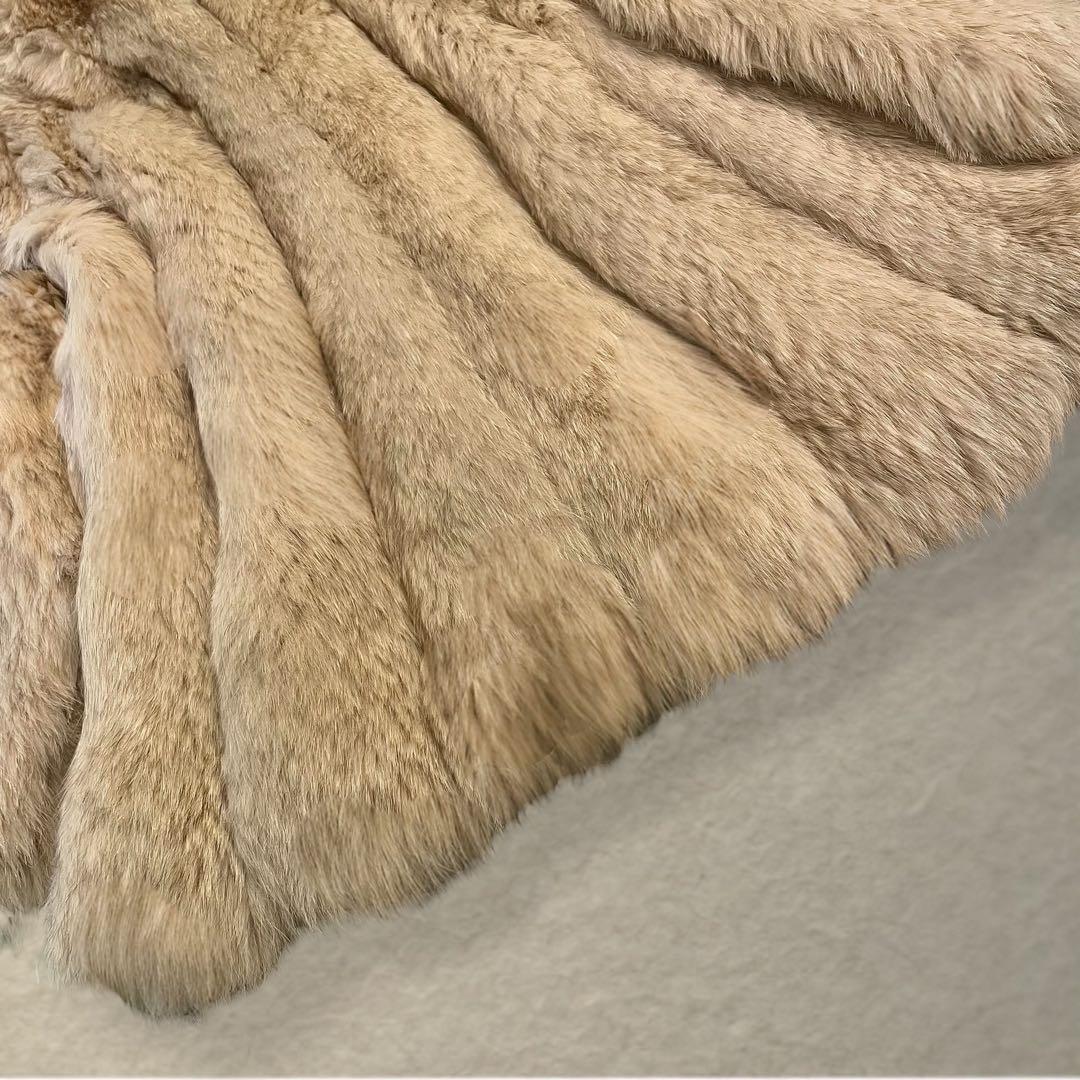 リアルファー 染めブルーフォックス ベージュ〜クリーム系 ハーフ