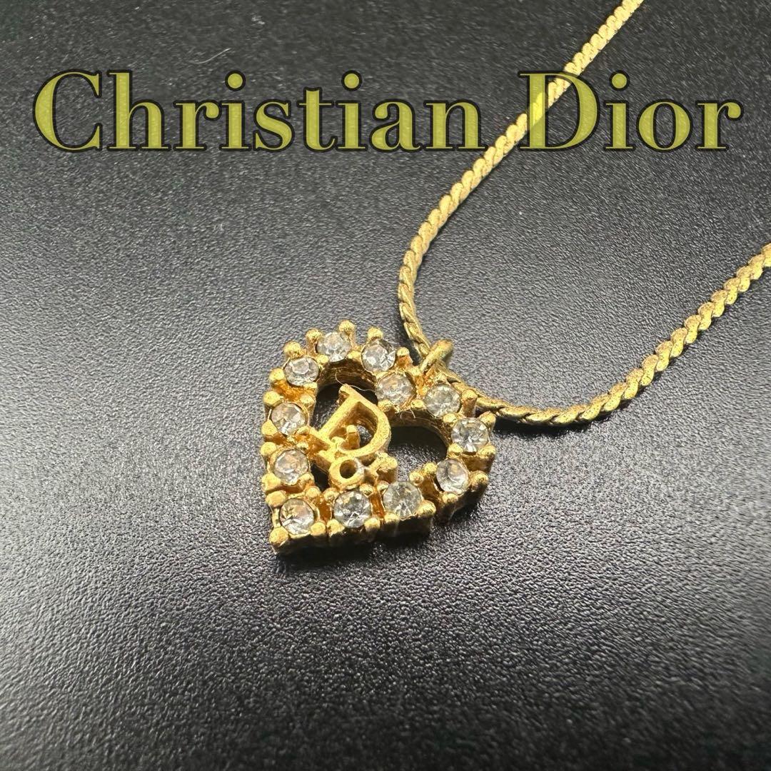 極美品✨ Dior ネックレス CD ロゴ ラインストーン 希少 刻印 1749