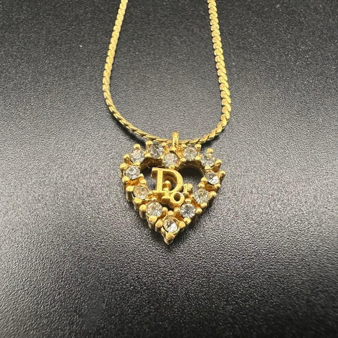 極美品✨ Dior ネックレス CD ロゴ ラインストーン 希少 刻印 1749