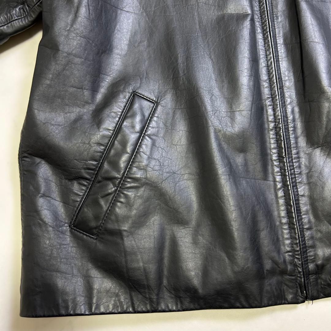 90s】OLD GAP レザージャケット 黒 L ミニマル 中綿 - メルカリ