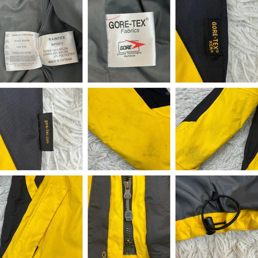 《美品》ザノースフェイス ゴアテックス マウンテンパーカー メンズ 黒黄 (L)