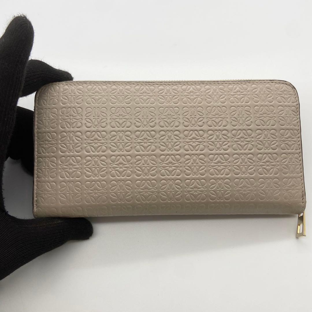 LOEWE ロエベ リピート 長財布 ラウンドファスナー レザー ベージュ
