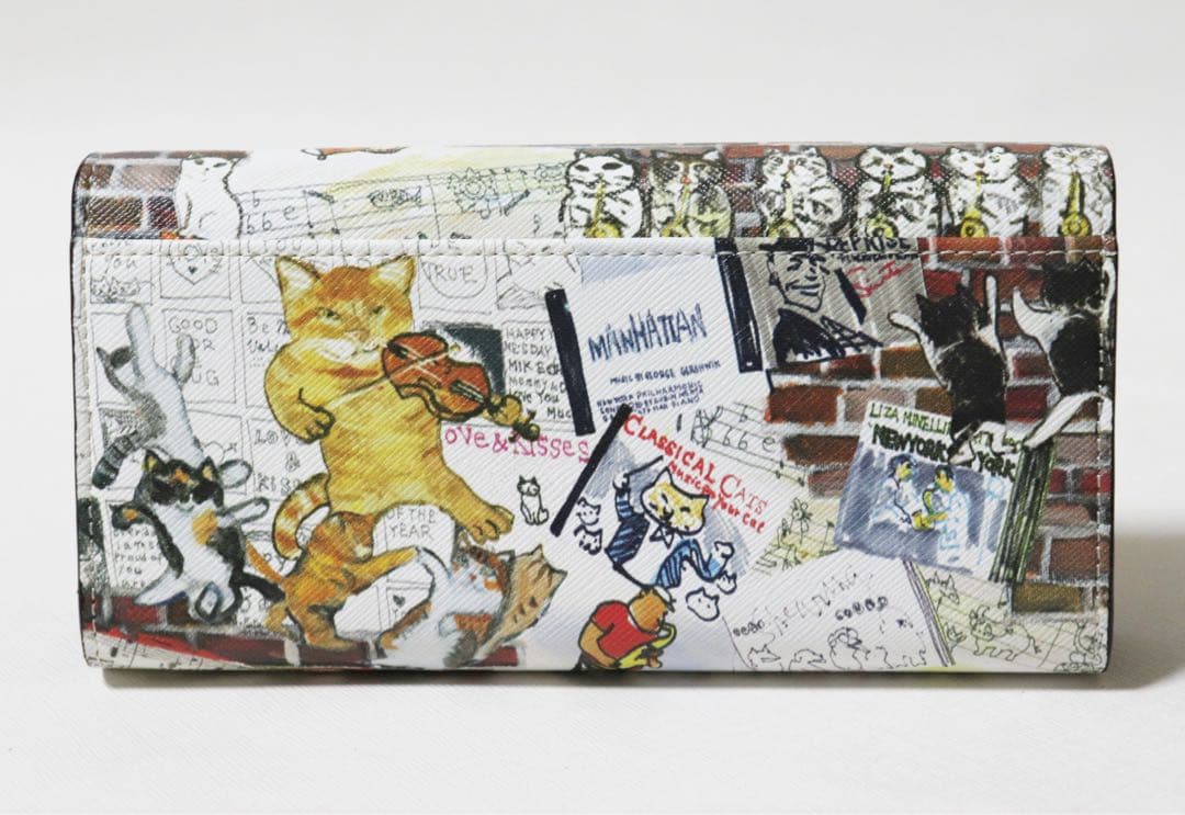 《マンハッタナーズ》箱付未使用【ミュージック、ミュージック】レザーかぶせ式長財布